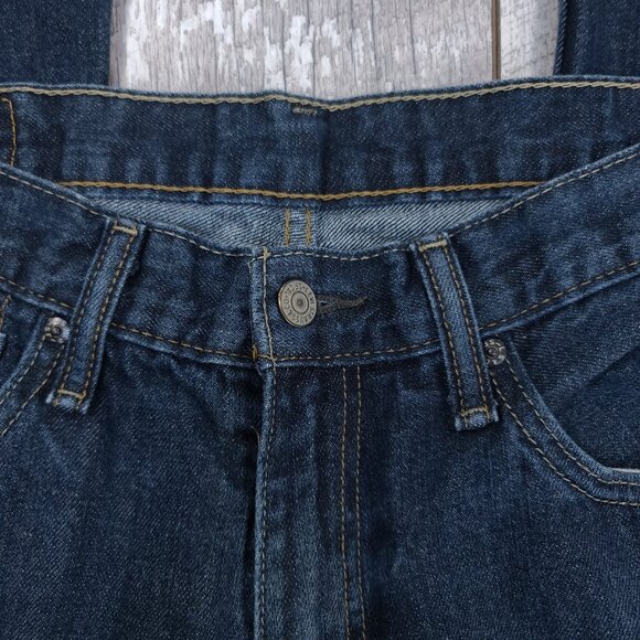 Levis Jeans Mens 34x30 Blue 527 Bootcut Mid Rise Slim Fit Denim Wash Pants - Picture 6 of 11